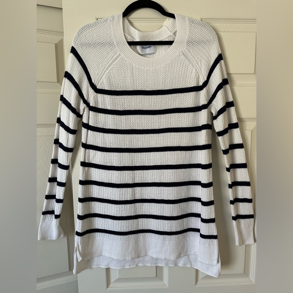 Old Navy, Dark blue and White Striped Sweater